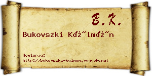 Bukovszki Kálmán névjegykártya