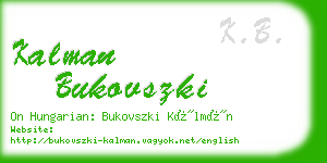 kalman bukovszki business card